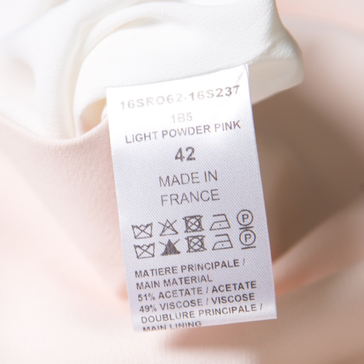 Pre Owned Chloe Light Powder Pink Gold Shoulder Button Detail Shift Dress L
