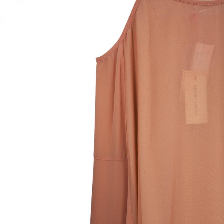 Pre Owned See By Chloe Midi Ruffled Hem Dress L