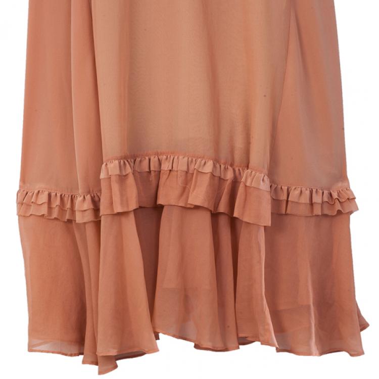 Pre Owned See By Chloe Midi Ruffled Hem Dress L