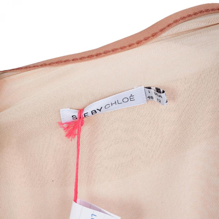 Pre Owned See By Chloe Midi Ruffled Hem Dress L