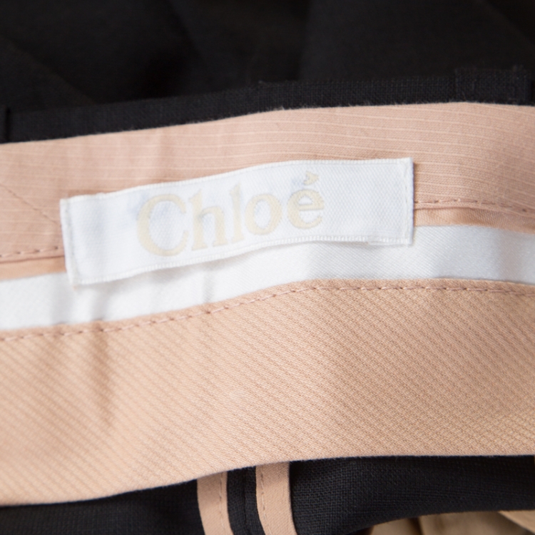 Pre Owned Chloe Black Wool and Mohair High Waist Shorts S 
