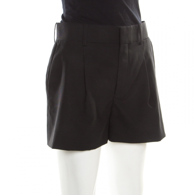 Pre Owned Chloe Black Wool and Mohair High Waist Shorts S 