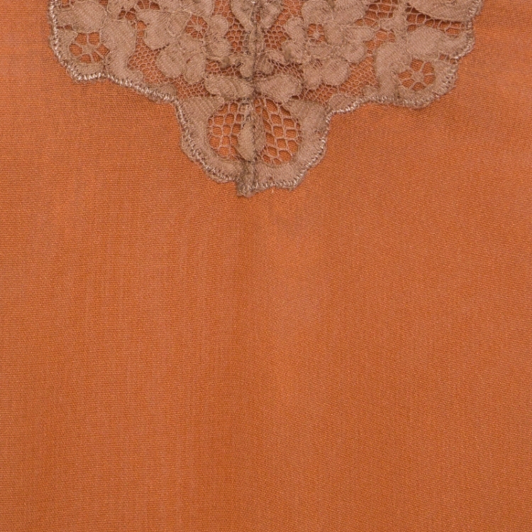 Pre Owned Chloe Orange Chiffon Lace Trimmed Camisole Top S