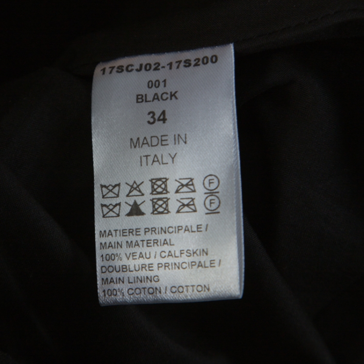 Pre Owned Chloe Black Calf Leather Mini Skirt S