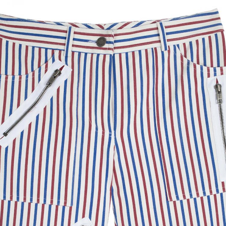 Pre Owned Chloe Striped Zipper Pants S