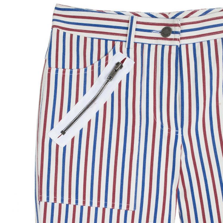 Pre Owned Chloe Striped Zipper Pants S