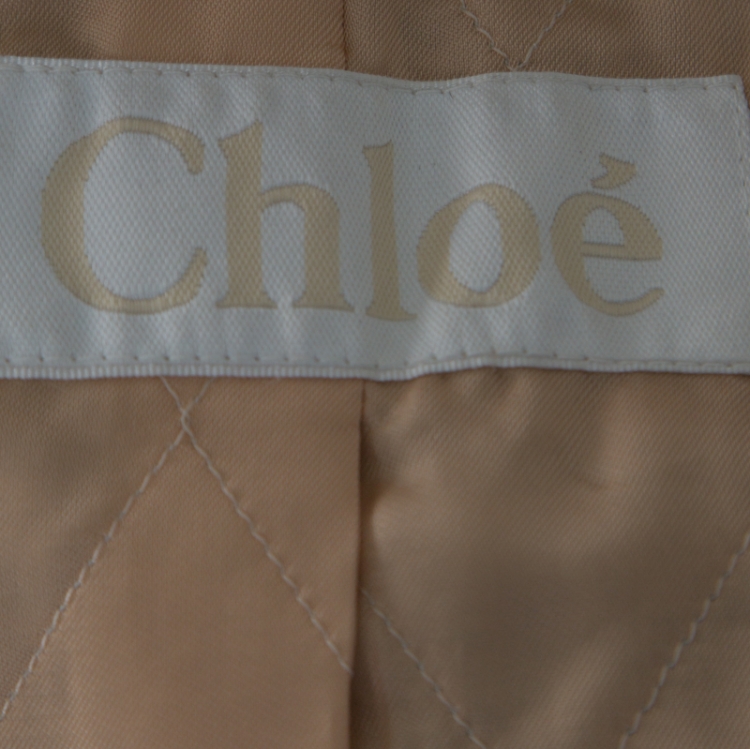 مملوكة مسبقًا Chloe Blue Leather and Shearling Biker Jacket M