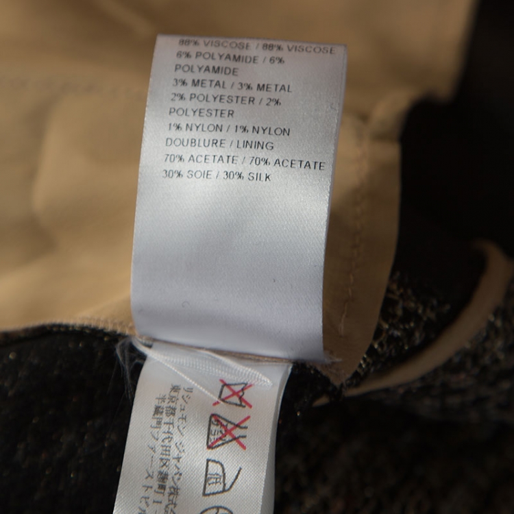 Pre Owned Chloe Black & Gold Tweed Shorts S 
