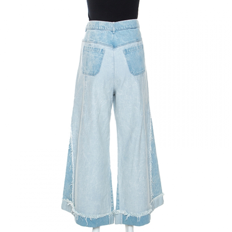 Pre Owned Chloe Light Blue Distressed Denim Flared Jeans M