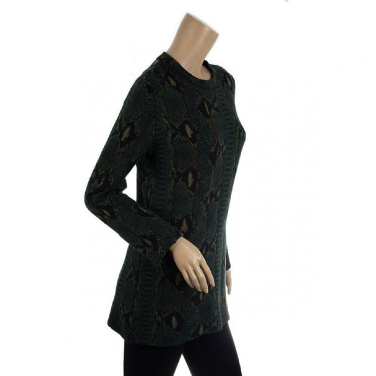 Pre Owned Chloe Snake Print Knit Sweater S