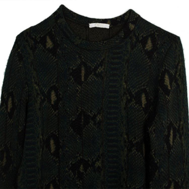 Pre Owned Chloe Snake Print Knit Sweater S