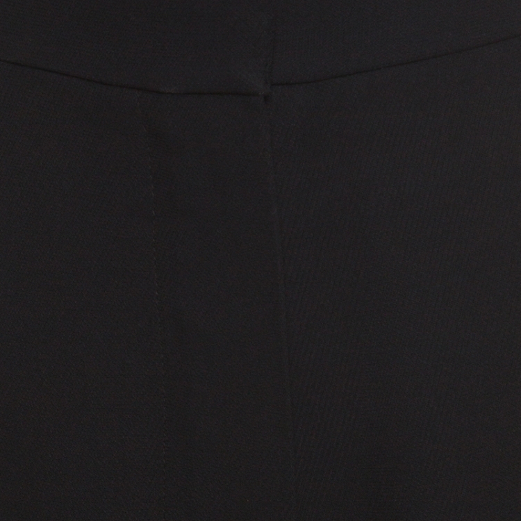 Pre Owned Chloe Black Crepe Waist Band Detail Wide Leg Pants M