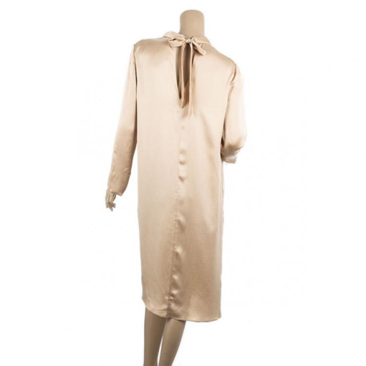 Pre Owned Chloe Long Sleeved Silk Dress L