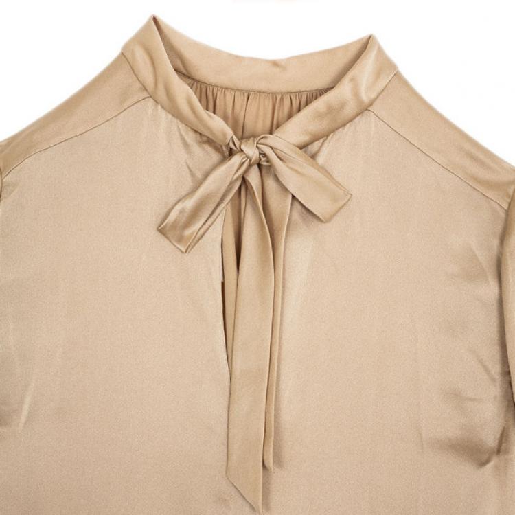 Pre Owned Chloe Long Sleeved Silk Dress L