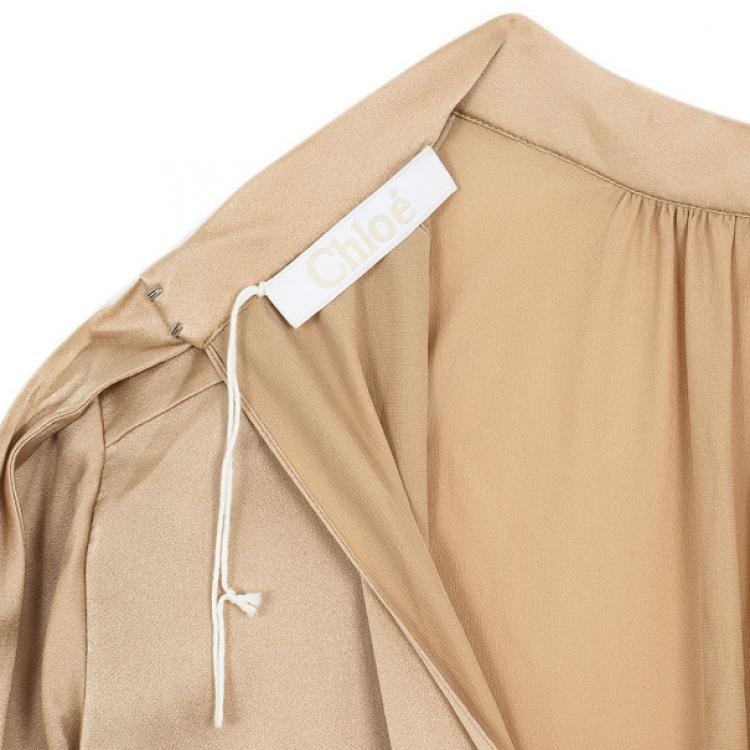 Pre Owned Chloe Long Sleeved Silk Dress L