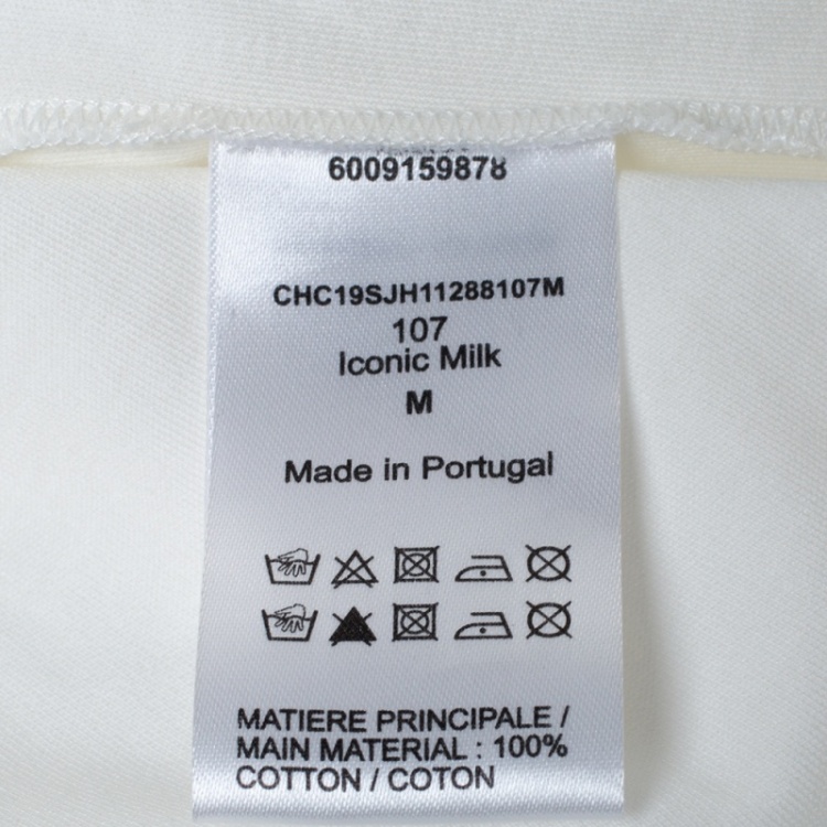 Pre Owned Chloe Off White Horse Print Cotton T-Shirt M
