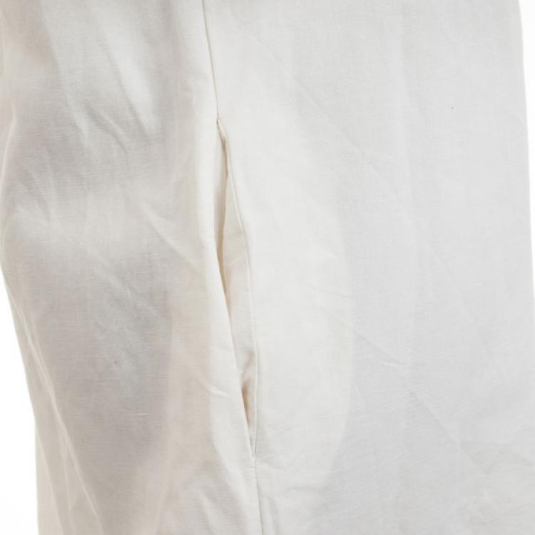 Pre Owned Chloe Cream Dress with Ruffled Sleeves L