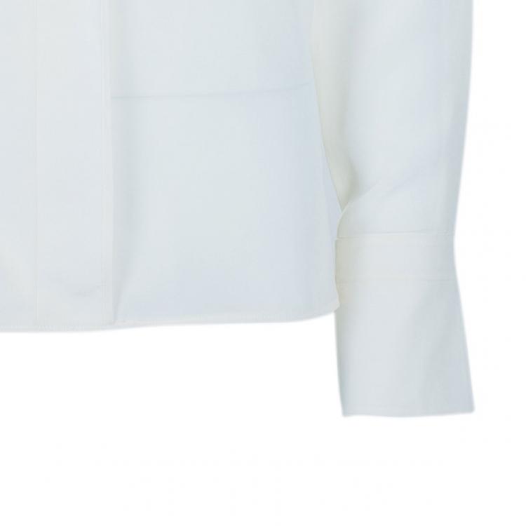 Pre Owned Chloe Off-White Silk Paneled Front Shirt S