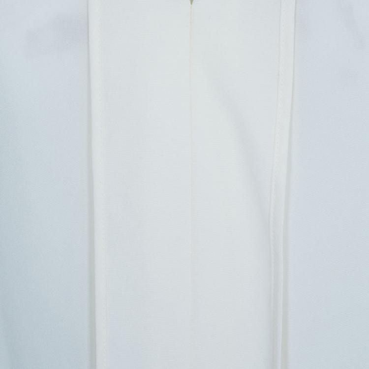 Pre Owned Chloe Off-White Silk Paneled Front Shirt S