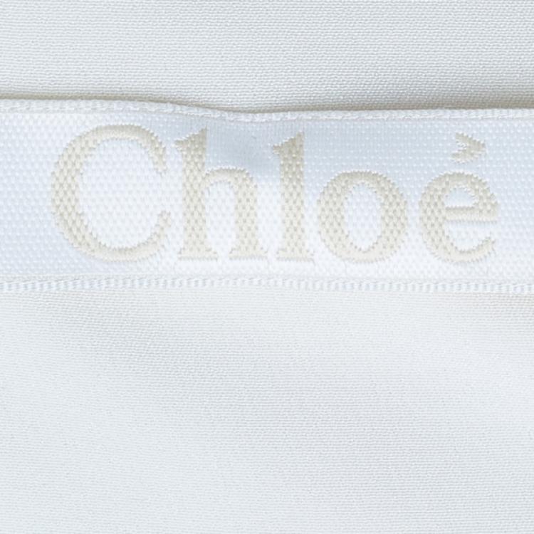 Pre Owned Chloe Off-White Silk Paneled Front Shirt S
