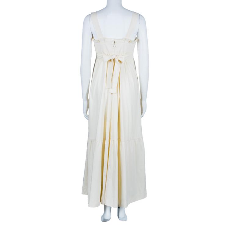 Pre Owned Chloe Off-white Sleeveless Midi Dress M