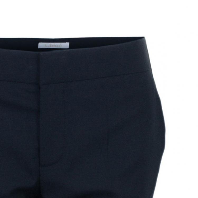 Pre Owned Chloe Black Cady Formal Trousers L