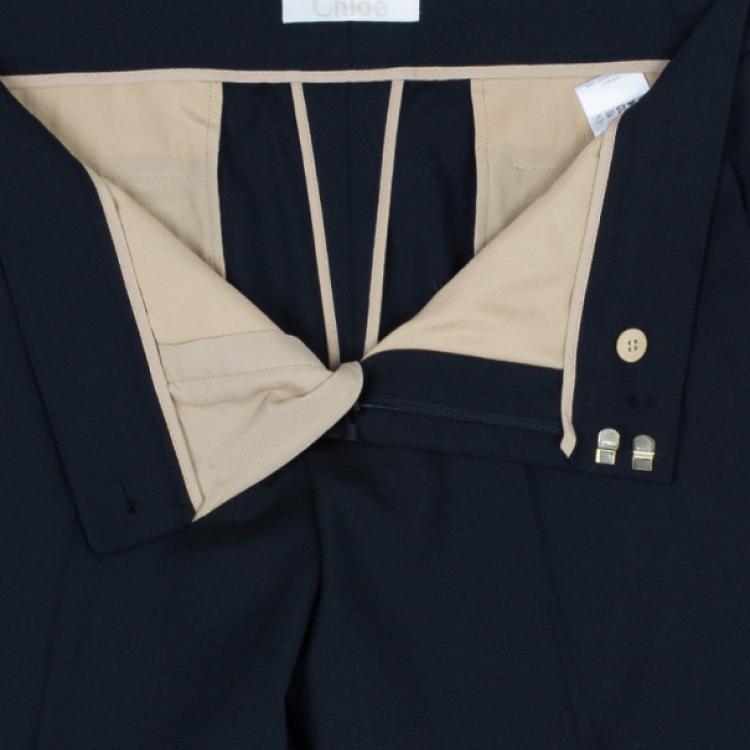 Pre Owned Chloe Black Cady Formal Trousers L