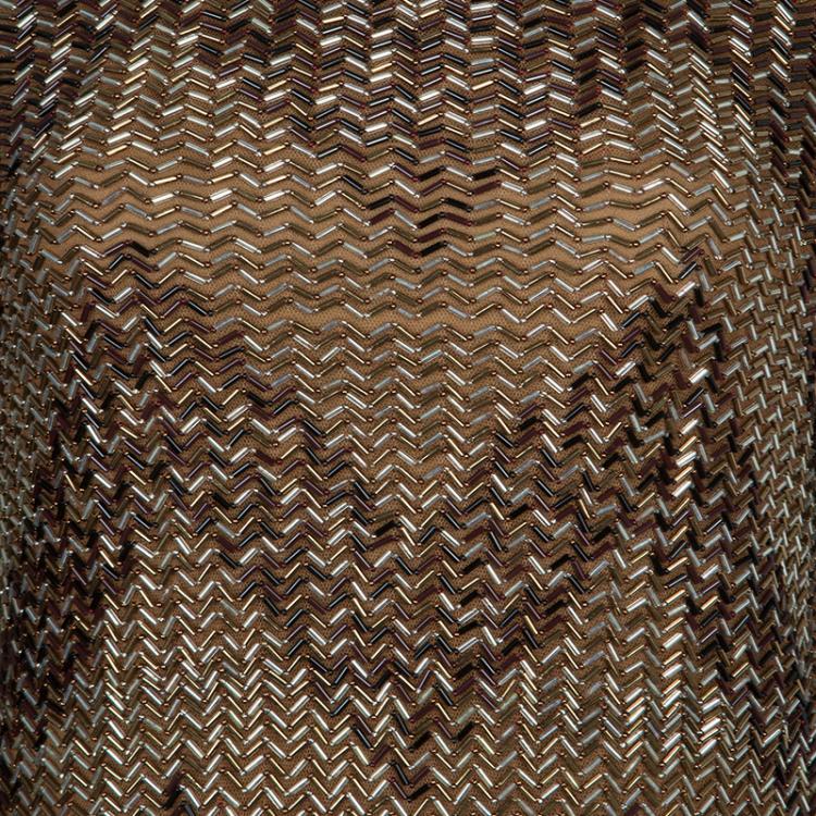 Pre Owned Chloe Gold All Over Beaded Long Sleeve Blouse L