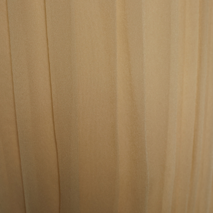 Pre Owned Chloe Beige Crepe Pleated Blouse M