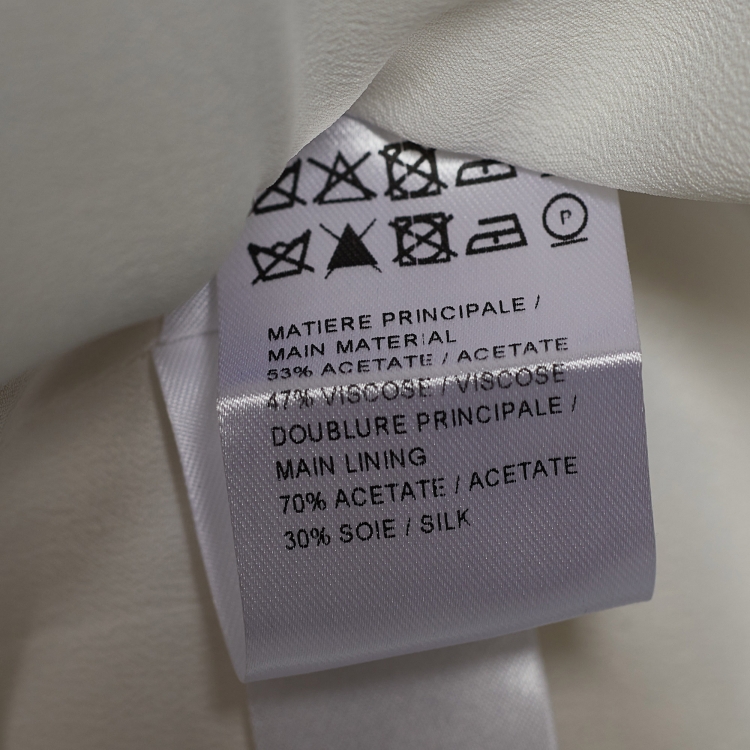 Pre Owned Chloe Pristine White Crepe Button Detail Long Sleeve Dress L
