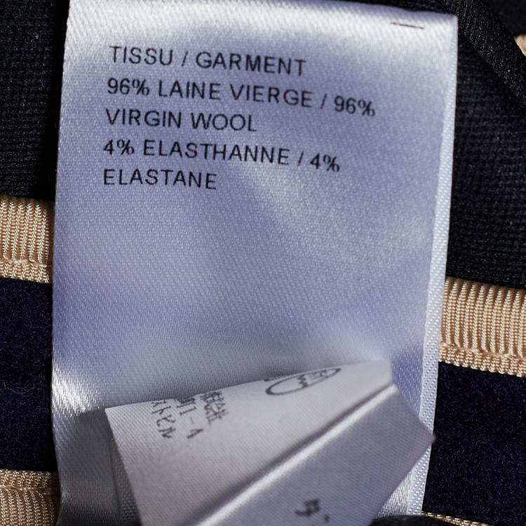 مملوكة مسبقًا Chloé Ink Blue Stretch Wool Pinafore Dress S