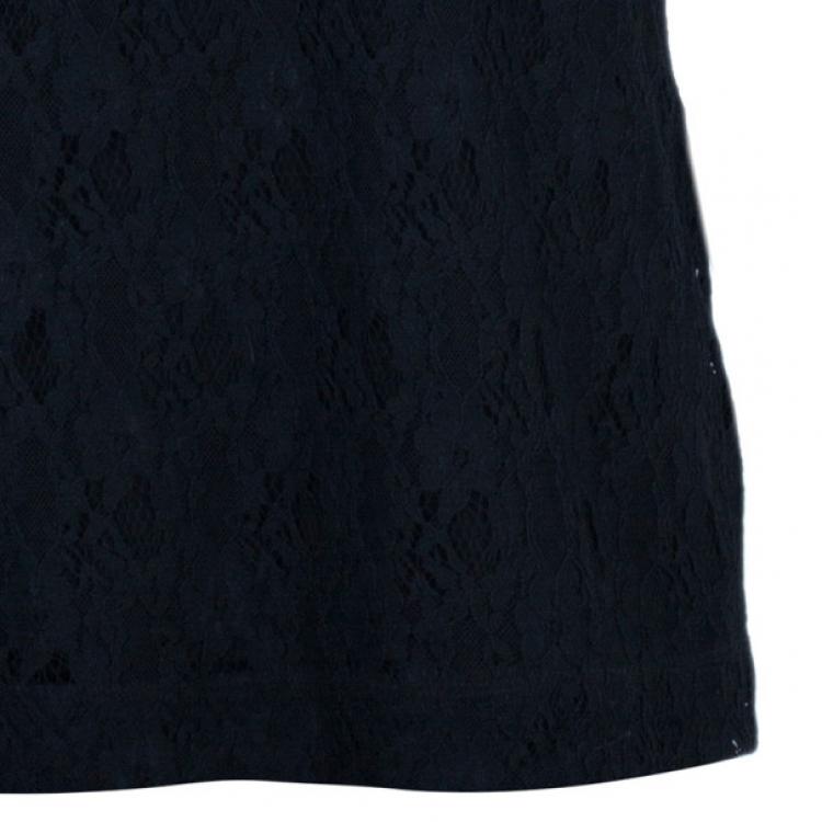 Pre Owned See by Chloe Black Lace Cotton Top M