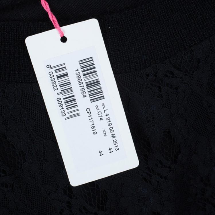 Pre Owned See by Chloe Black Lace Cotton Top M