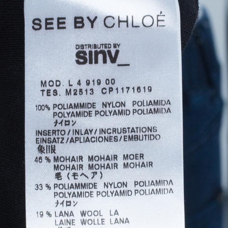 Pre Owned See by Chloe Black Lace Cotton Top M