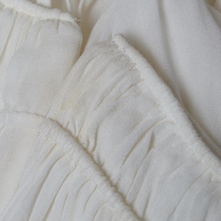 Pre Owned Chloé White Fine Sheer Crepe Gathered Detail Harem Pants S