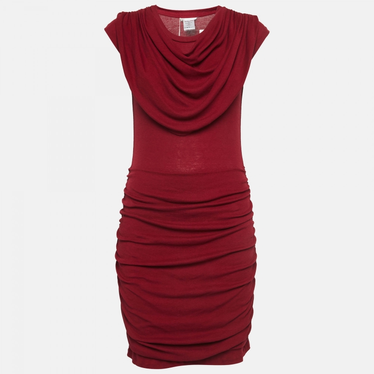 ワンピース Chloe Ruched mini dress Chloe Red Jersey Ruched Mini Dress XS Chloe | TLC