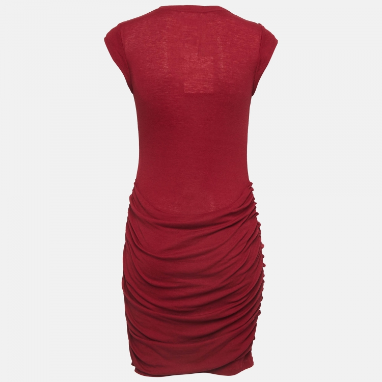 Chloe Red Jersey Ruched Mini Dress XS Chloe | TLC