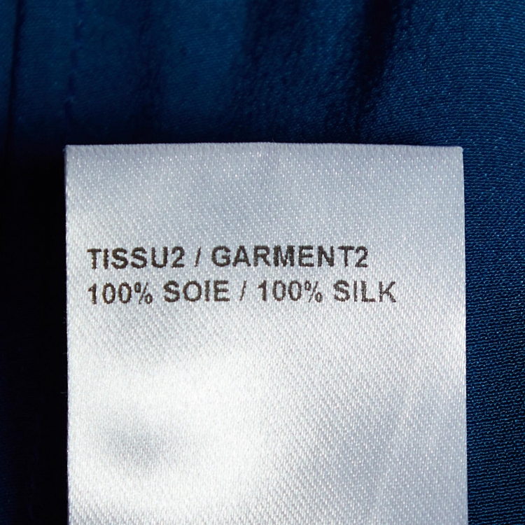Pre Owned Chloé Tuareg Blue Plisse Asymmetric Long Dress S