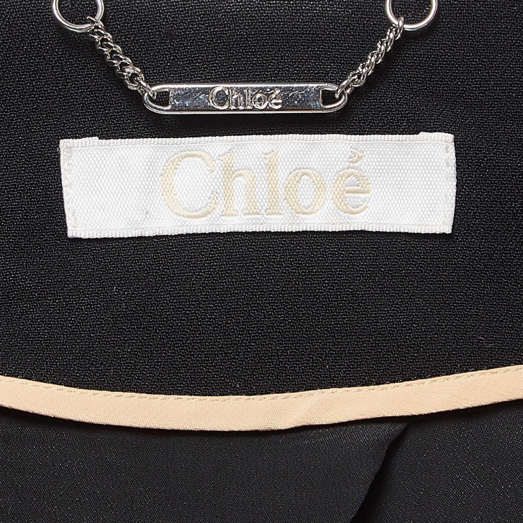 Pre Owned Chloe Black Crepe Open Front Blazer S