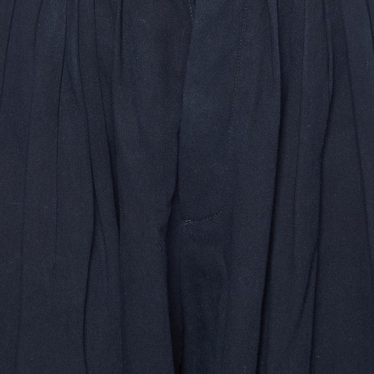 Pre Owned Chloe Anthracite Blue Linen Blend Loose Pants S