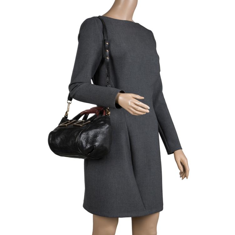 مملوكة مسبقًا Chloe Black Leather Ethel Satchel