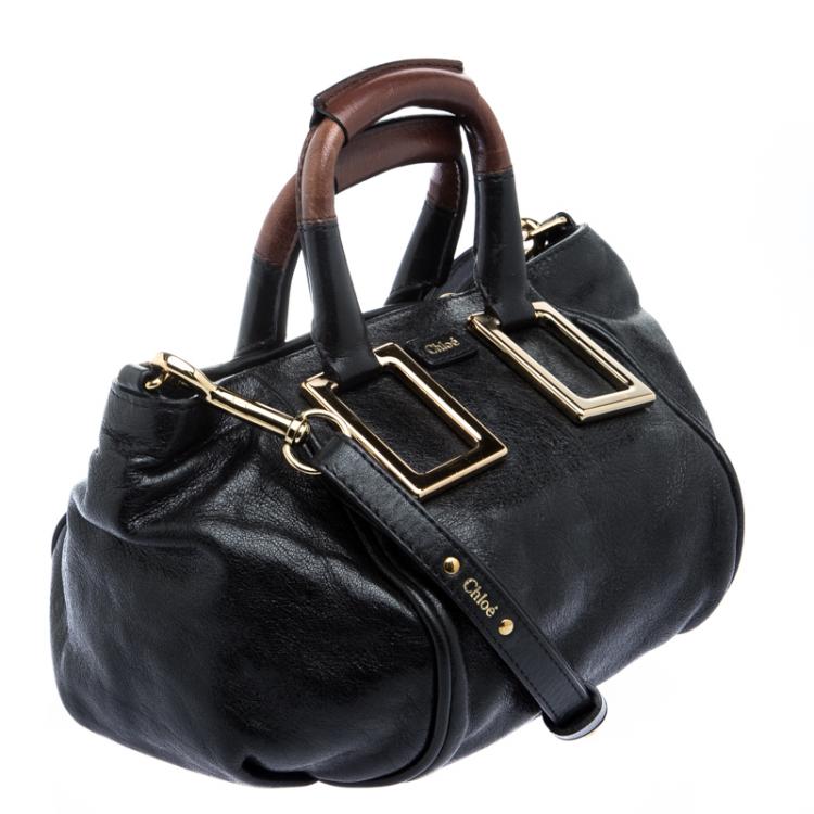 مملوكة مسبقًا Chloe Black Leather Ethel Satchel