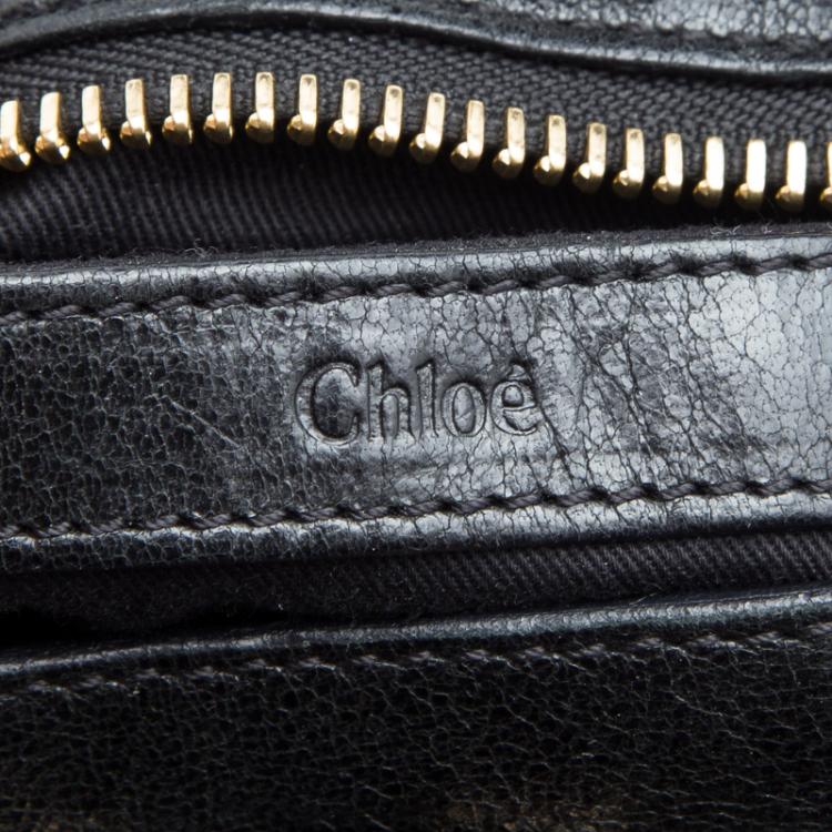 مملوكة مسبقًا Chloe Black Leather Ethel Satchel