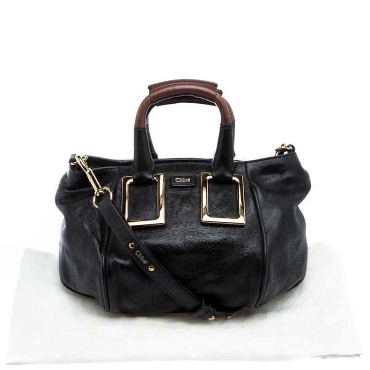 مملوكة مسبقًا Chloe Black Leather Ethel Satchel
