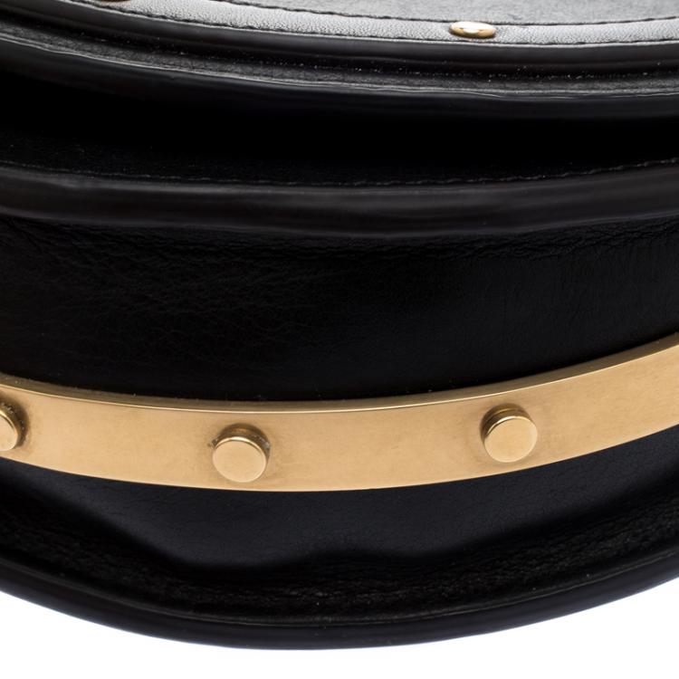 Pre Owned Chloe Black Leather Small Nile Minaudière Crossbody Bag