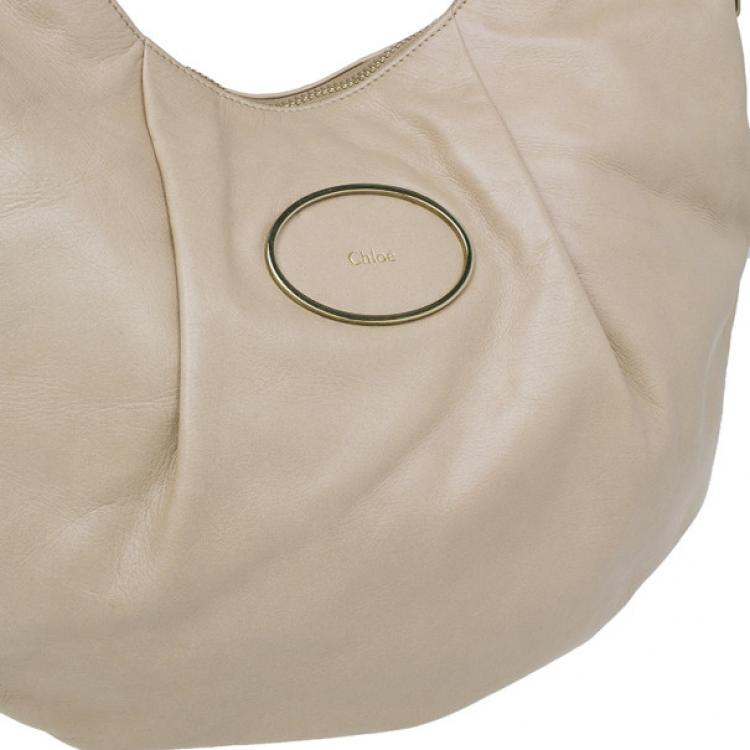 Pre Owned Chloe Gold Leather Large Ethel Hobo