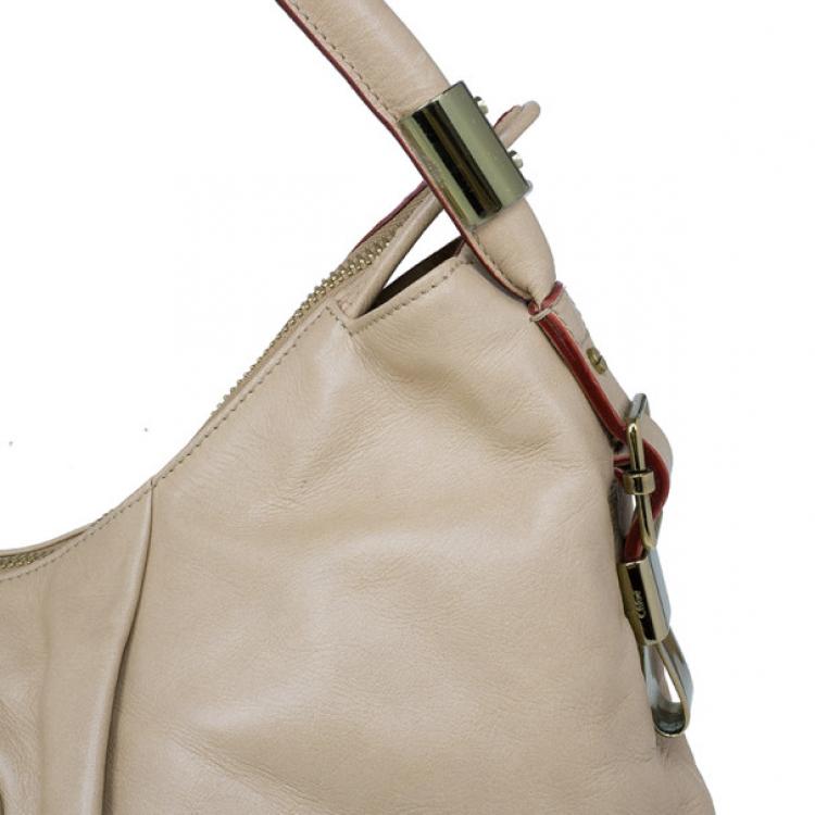 Pre Owned Chloe Gold Leather Large Ethel Hobo