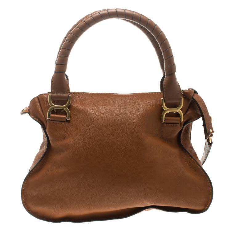 مملوكة مسبقًا Chloe Cognac Leather Medium Marcie Satchel