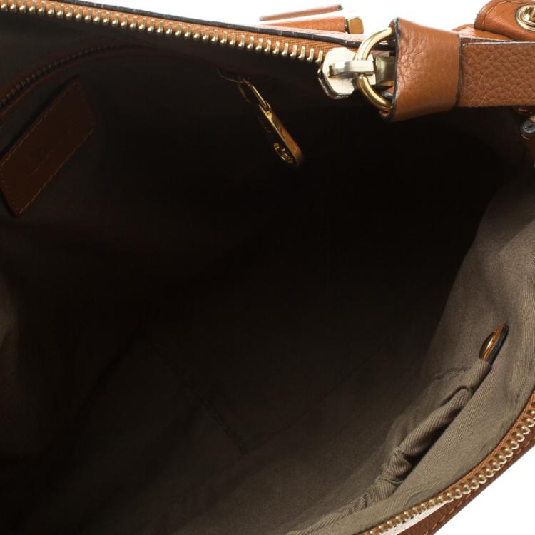 مملوكة مسبقًا Chloe Cognac Leather Medium Marcie Satchel