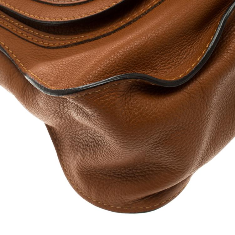 مملوكة مسبقًا Chloe Cognac Leather Medium Marcie Satchel
